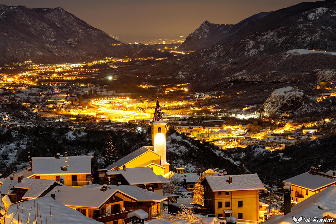 Susa e la sua valle sotto la neve - 04.12.17 #fotodelgiorno di Massimo Olivero Pistoletto